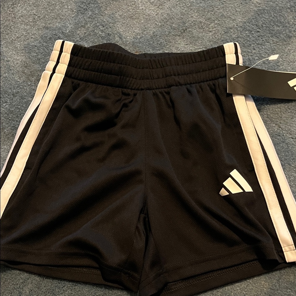 Adidas Black Shorts with White Stripes NWT